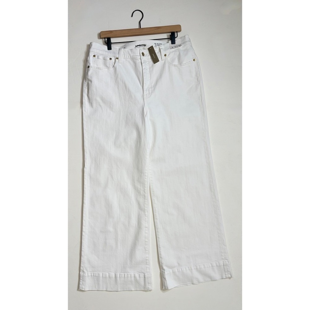 NWT!! J. CREW New High-Rise Denim Trouser Jeans White '96 Wide Leg Retro Size 32 - Picture 3 of 16